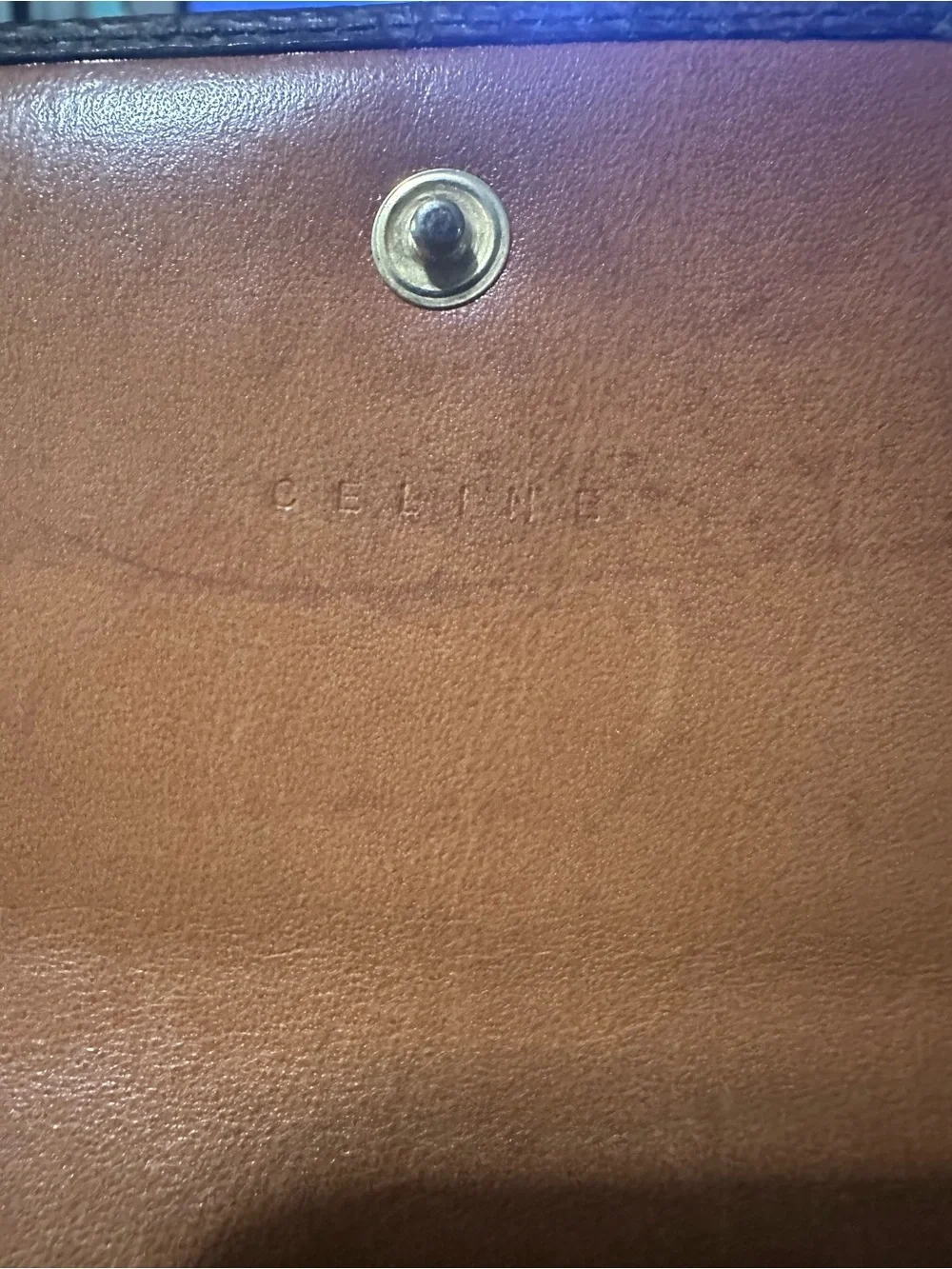 Vintage CELINE Macadam Triomphe Canvas Leather Trifold Wallet Italy